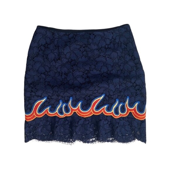 Sandro summer 2021 navy lace unique design mini skirt size 1